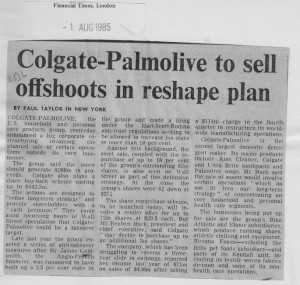Colgate-palmolive_to_sell_offshoots_in_reshape_plan 1_08_1985